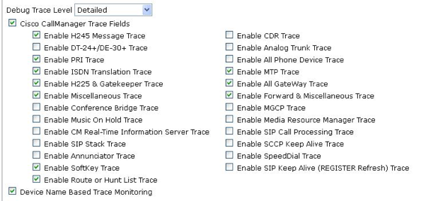 debugs on your Cisco Unified Communications Manager (CUCM)