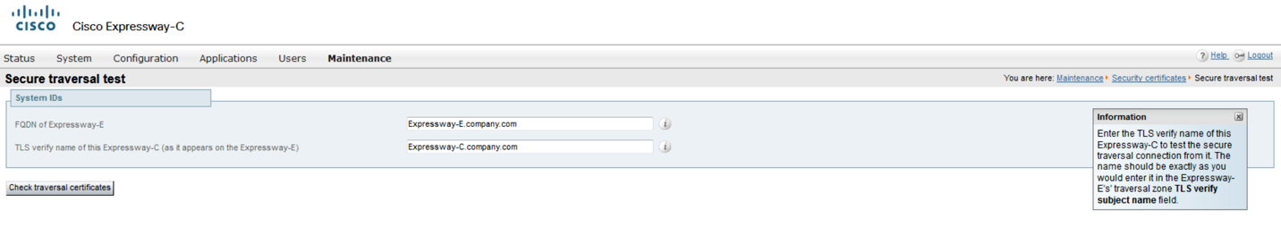 Cisco Jabber certificate validation - Secure Traversal Test