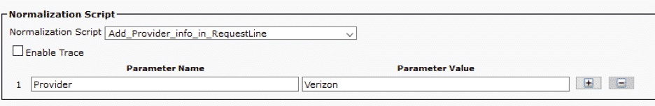 Assign the Normalization Script and add the parameter 