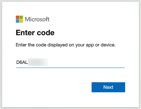 Microsoft Teams Device Login