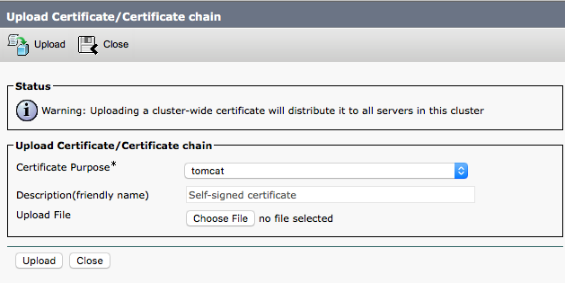 Cisco Jabber certificate validation - Upload Certificate